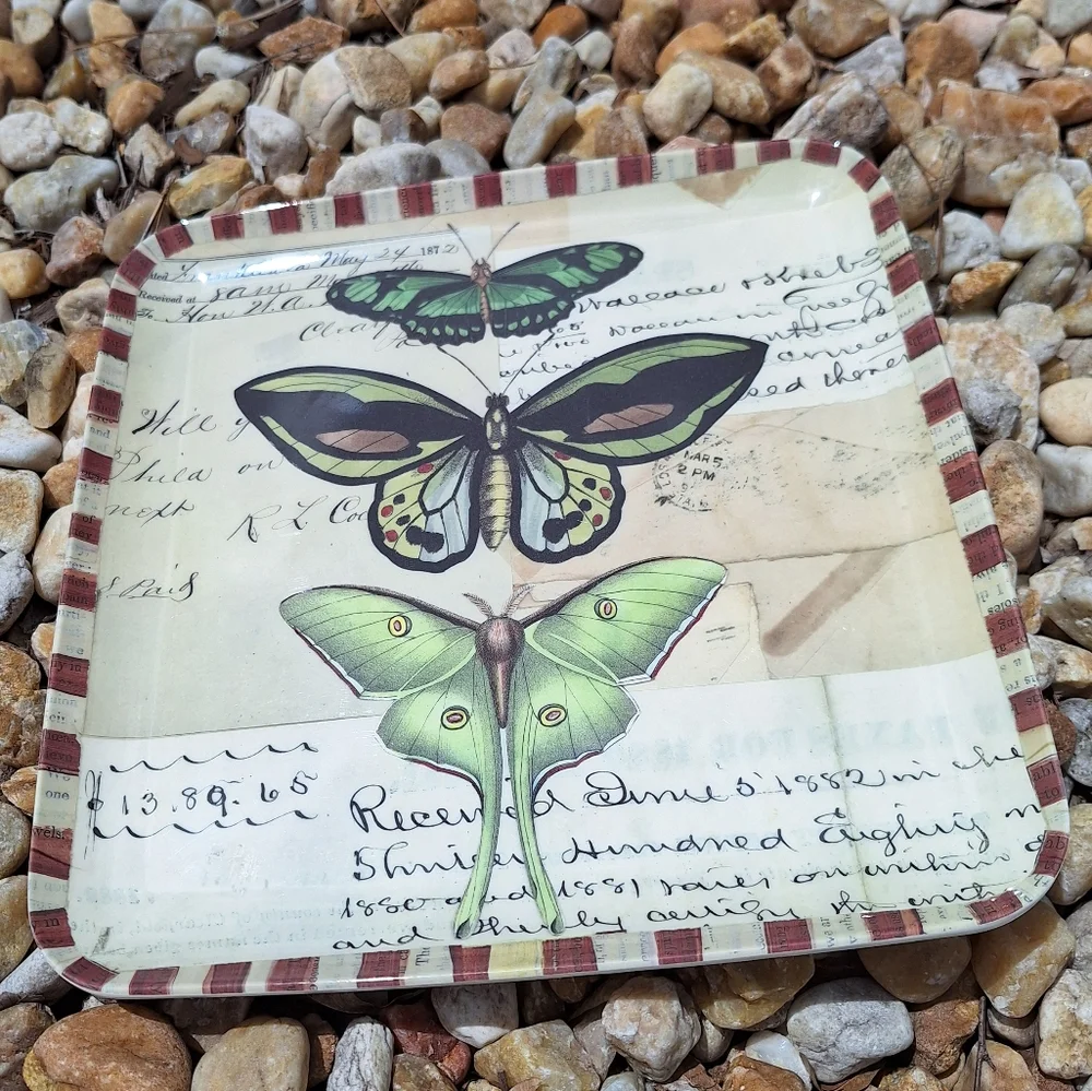 Malamine Serving Tray Butterfly Kitchen Hoem Decor Coffee Table Plastic Acrylic - Picture 3 of 10